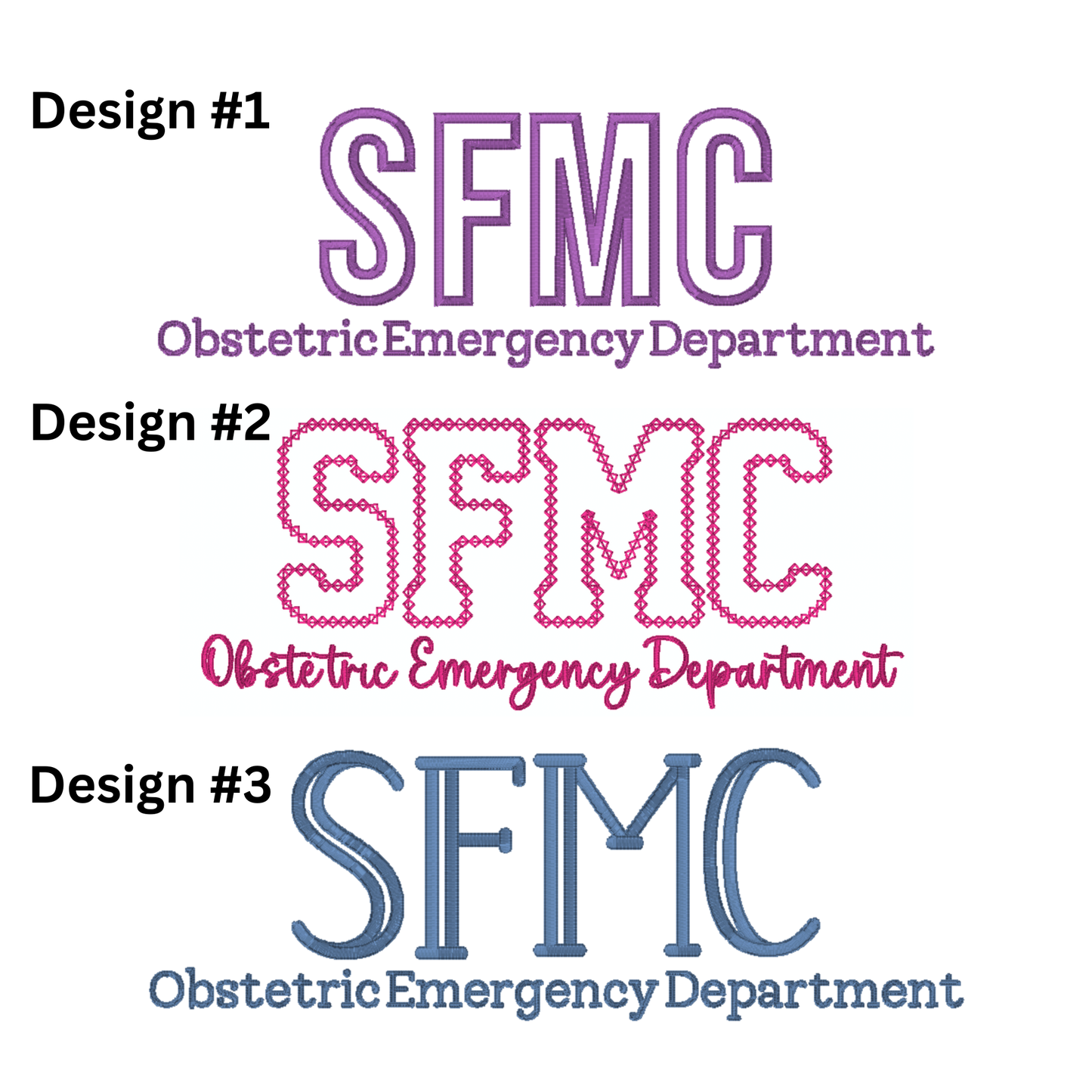 Monochromatic SFMC OB Emergency Department T-shirt